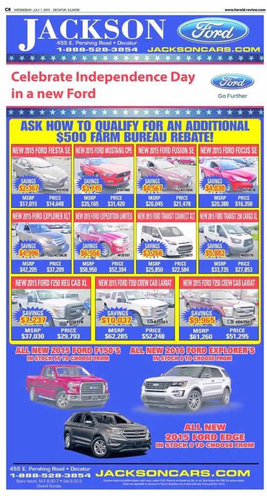 2015 Jackson Ford car ad
